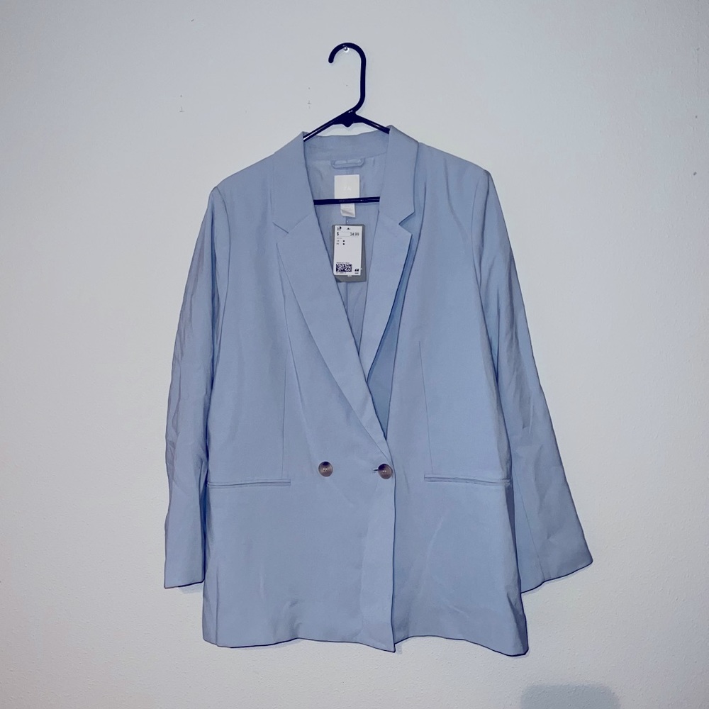 Blue Oversized Blazer Casual